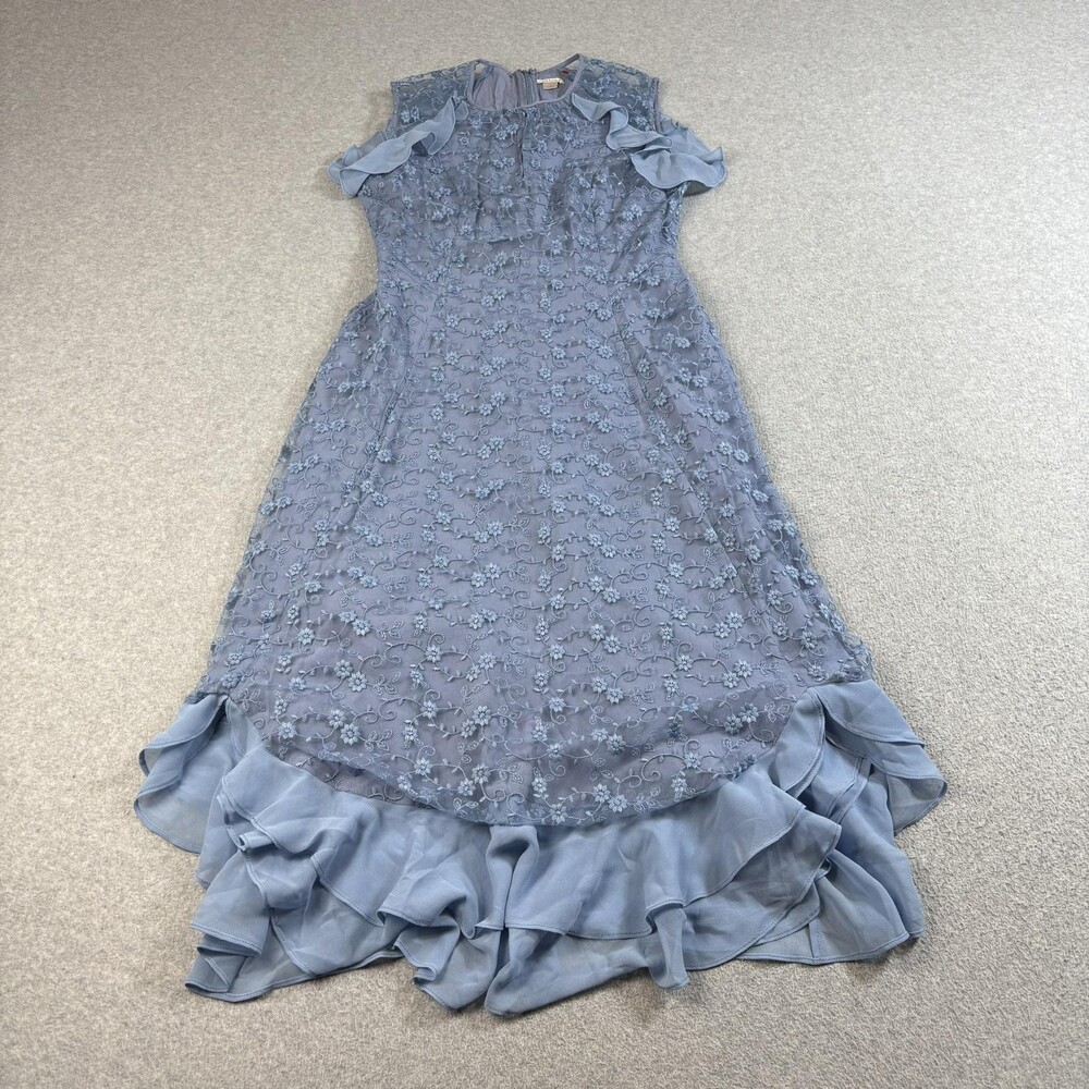 Sundance Dress Womens Small Blue Lace Embroidered Ruffle Cottage Fairy Boho Y2K